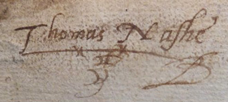 Signature of Thomas Nashe