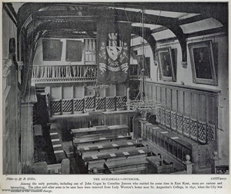 Interior of Canterbury Guildhall in 1904