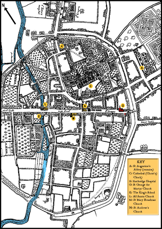 A map of Canterbury c1568