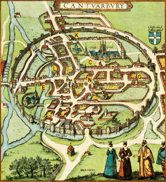 A map of Canterbury c1568