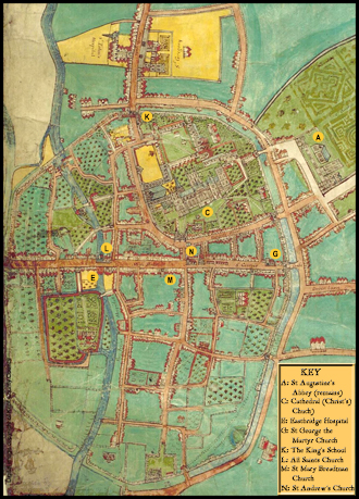 A map of Canterbury c1640