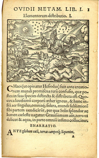 A page from Ovid's Metamorphoses by Johannes Spreng (Frankfurt, 1563)