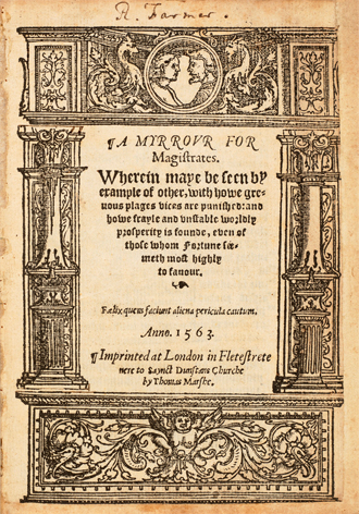 Title page of A Myrrour for Magistrates (London, 1563)