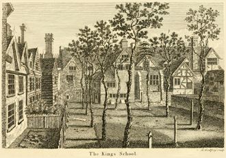 An engraving of King's School c.1777